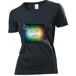 Tricou negru elegant pentru femei God is love